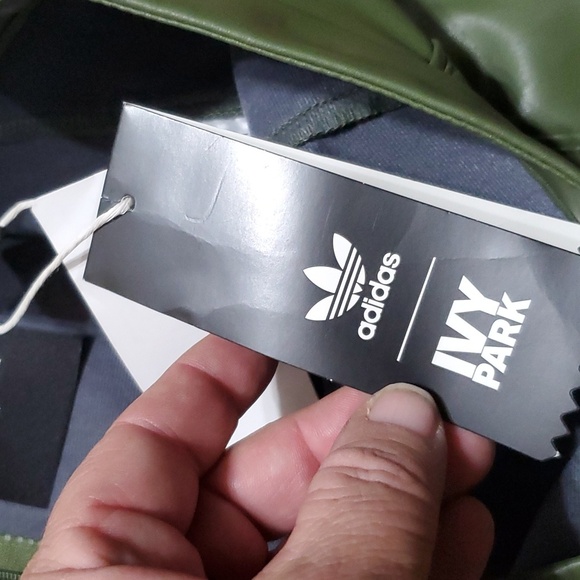 Adidas x ivy park NWT vegan faux leather wild pine green midi skirt - Picture 8 of 16